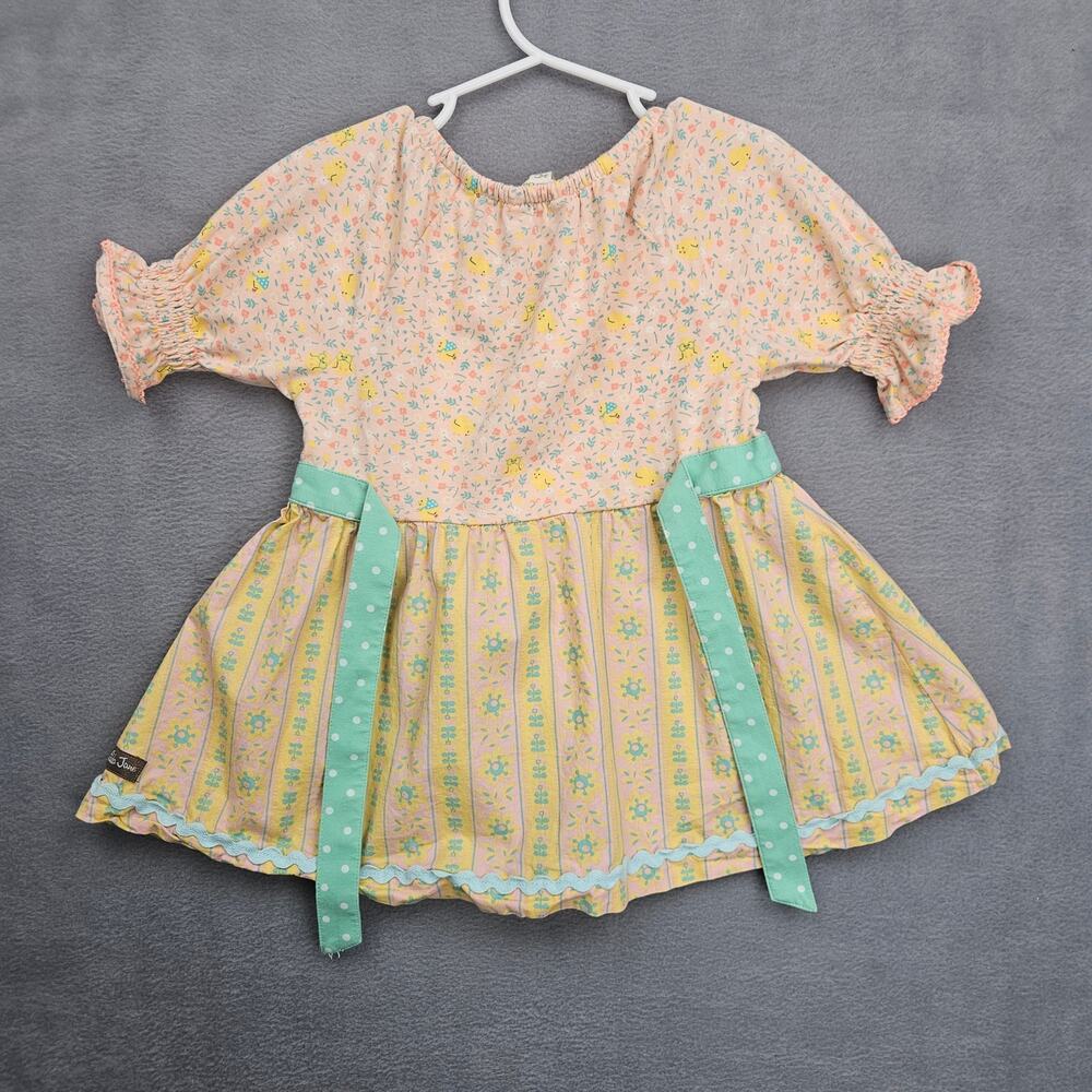 Matilda Jane Girls Floral Bird Dress Peach Pastel Cottagecore Size 6 - Picture 2 of 7